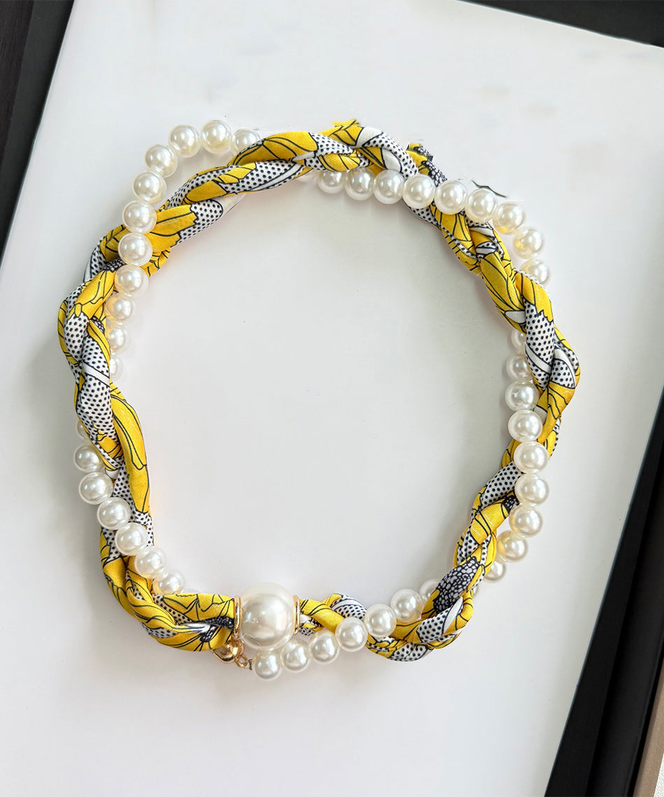 Green Beading Pearl Bracelet Alloy Stylish Silk FashionChic