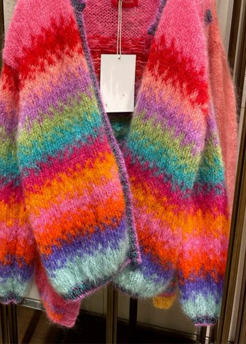 Stylish Multicolor V Neck Cozy Knit Cardigans Fall WO029 HS-NCT241109