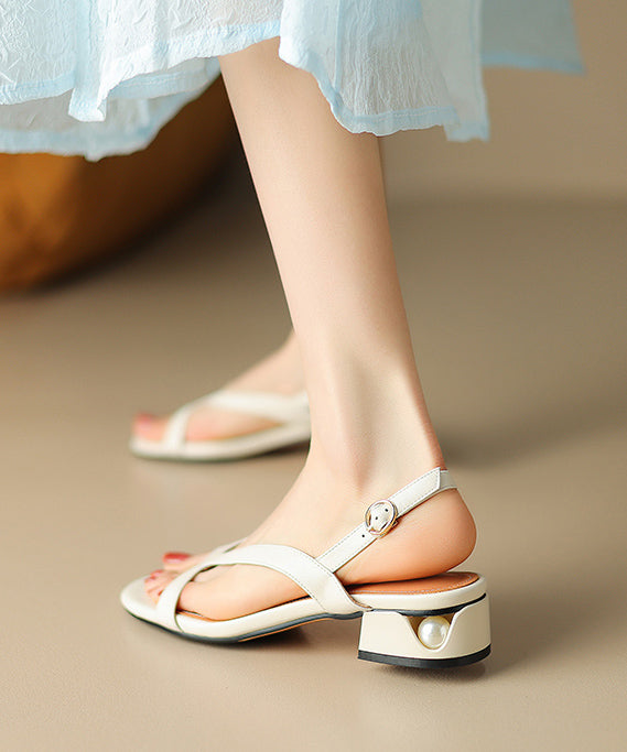 Stylish Red Peep Toe Hollow Out Splicing Chunky Sandals JJ069 Shoe-LX240609