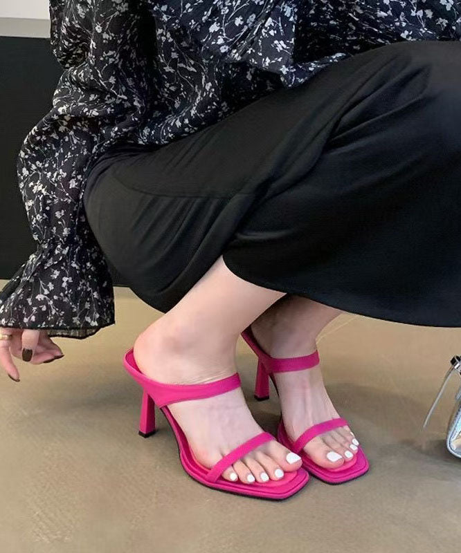 Sandals Rose Peep Stiletto Leather Faux Stylish Slide Toe FashionChic