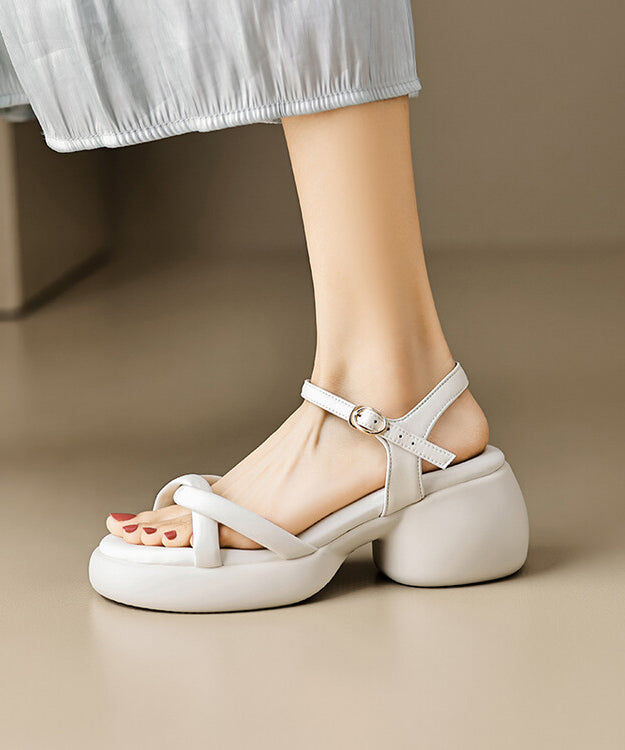 Sandals Stylish Toe Splicing Rose Peep Chunky FashionChic