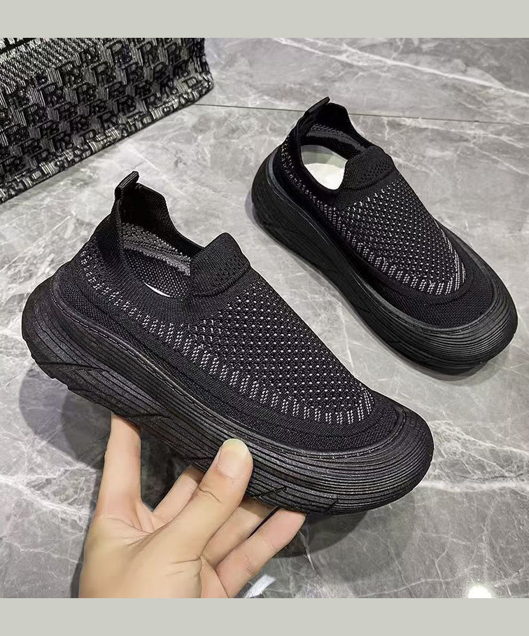 Stylish Splicing Platform Flat Feet Shoes Purple Breathable Mesh AG1030 shoe-CS240905