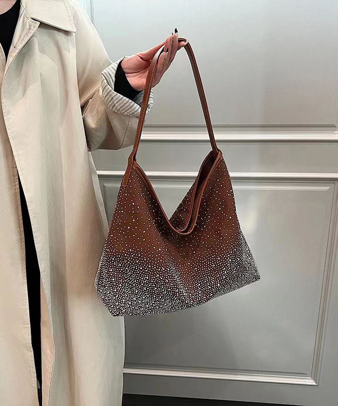 Stylish Versatile Brown Zircon Large Capacity Satchel Bag Handbag GG071 Bag-BGS240606