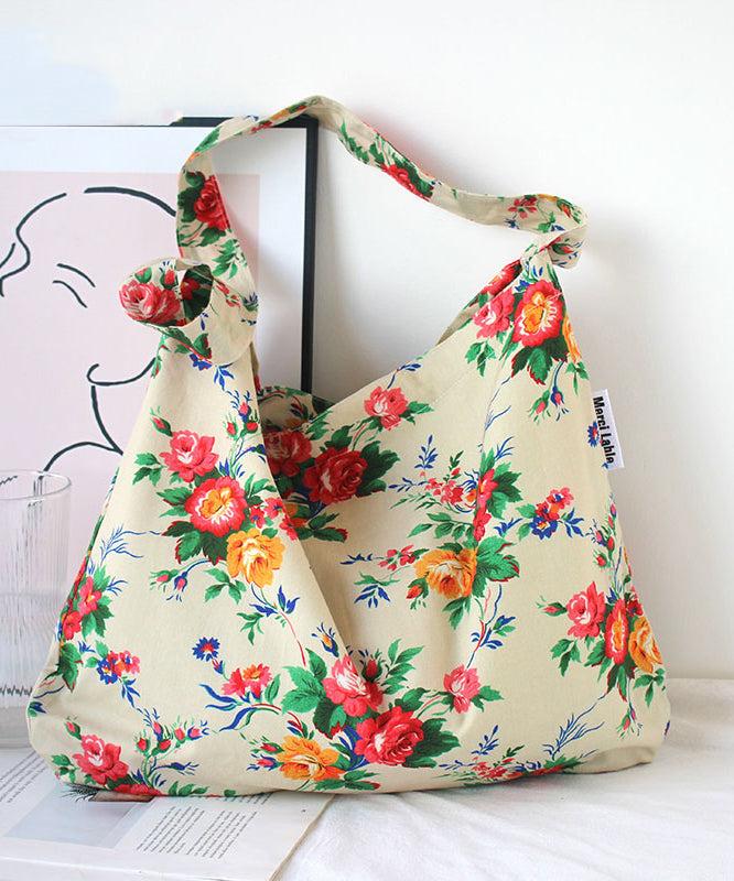 Summer Beige Print Large Capacity Canvas Satchel Bag Handbag SX1005 Ada Fashion