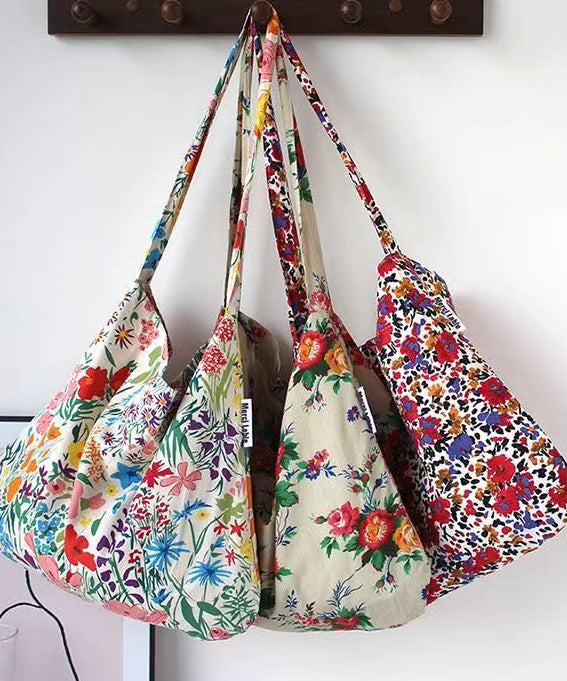 Summer Beige Print Large Capacity Canvas Satchel Bag Handbag SX1005 Ada Fashion