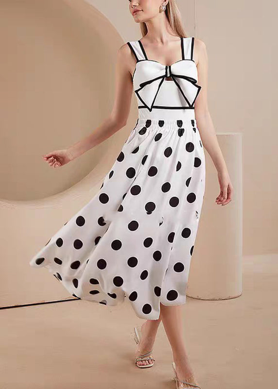 Bodysuit Set Maxi And Skirts White Lingerie Dot Trendy FashionChic