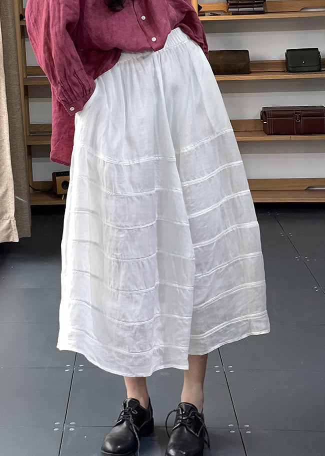 Unique Black Striped Patchwork Elastic Waist Maxi Skirts UU035 OM-MM240820