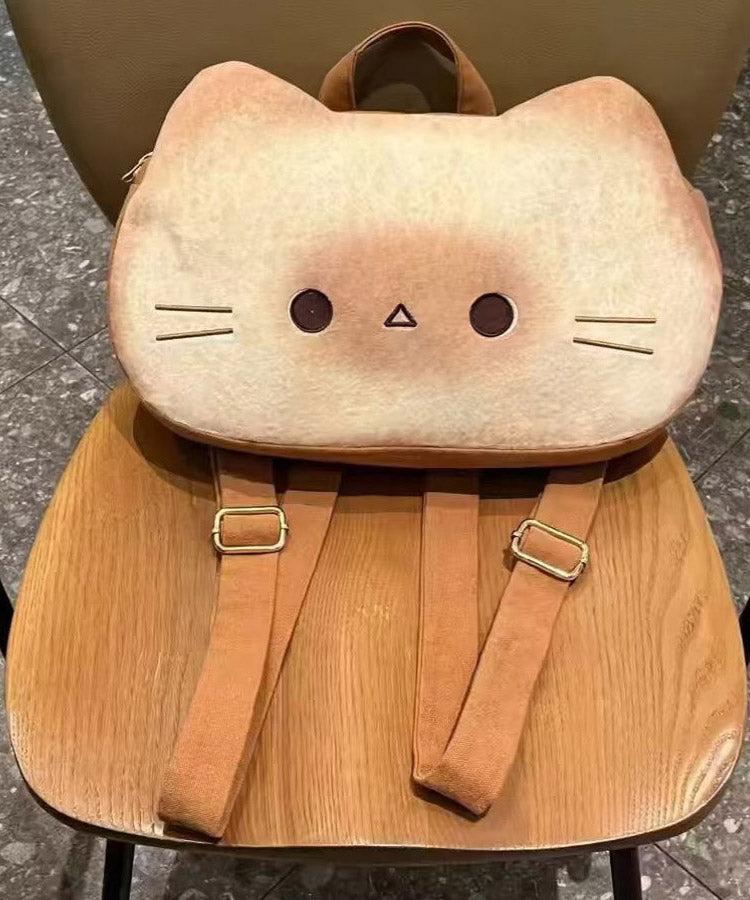 Unique Cute Khaki Cartoon Faux Leather Backpack Bag QF011 Bag-BGS241017