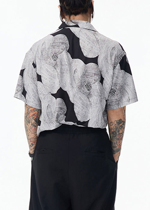 Peter Cotton Pan Design Grey Original Collar Shirt Unique Men FashionChic