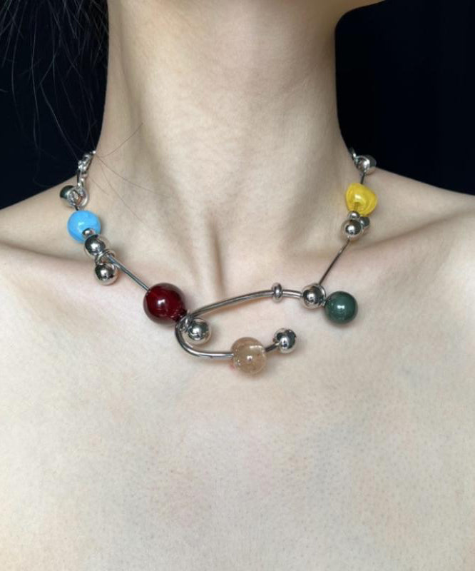 Unique Rainbow Stainless Steel Acrylic Alloy Pendant Necklace YR017 ABC