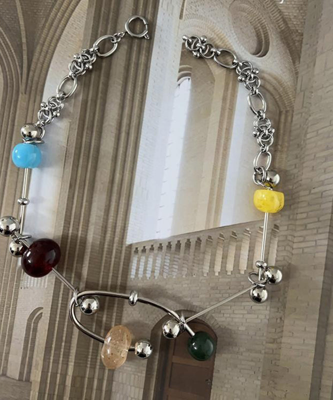 Unique Rainbow Stainless Steel Acrylic Alloy Pendant Necklace YR017 ABC