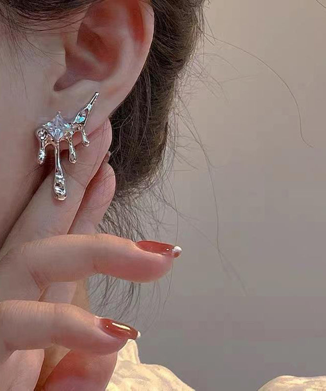 Stud Tassel Earrings Silk Copper Unique Zircon FashionChic