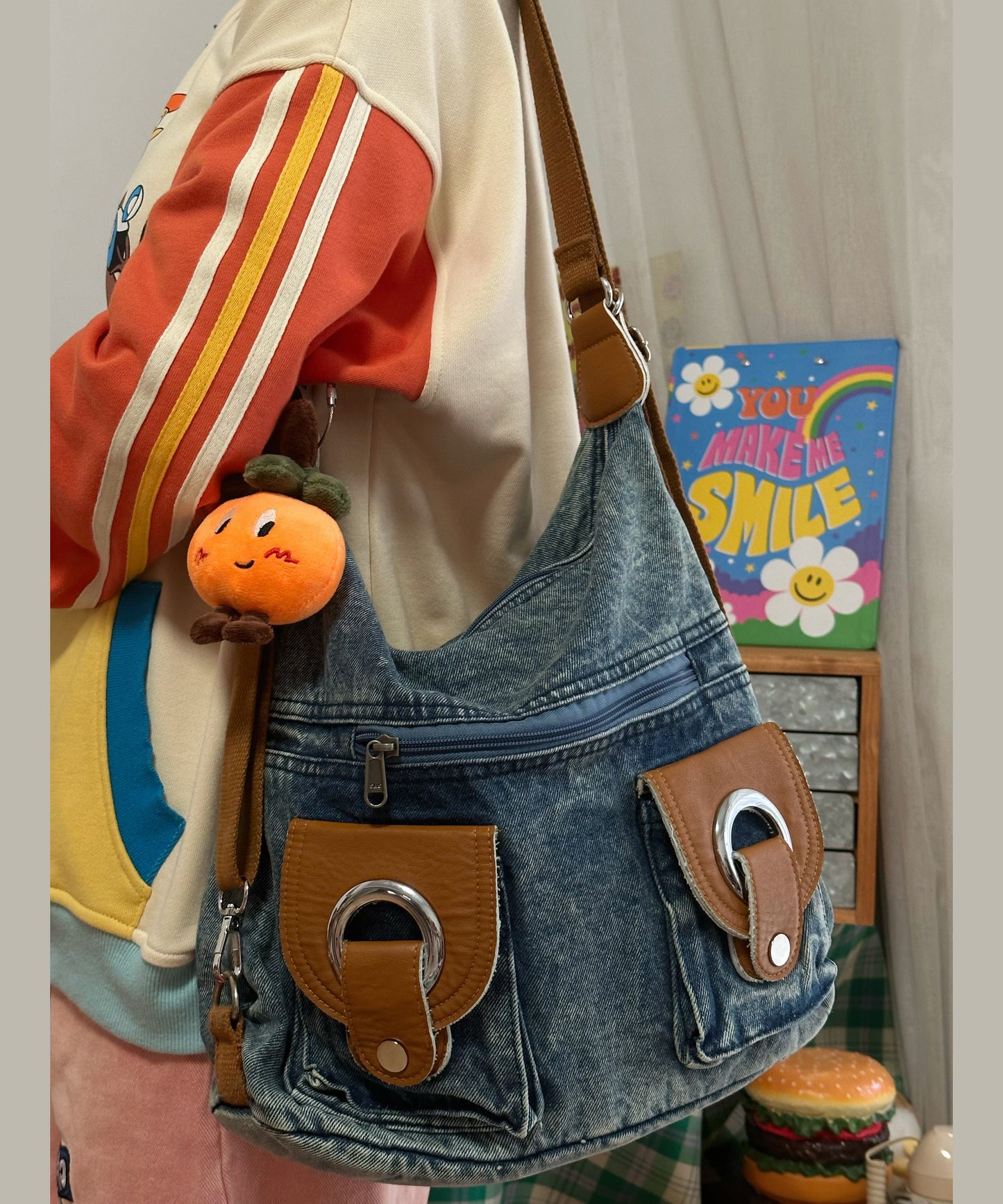 Versatile High-Capacity Denim One Shoulder Crossbody Bag SX1010 Ada Fashion