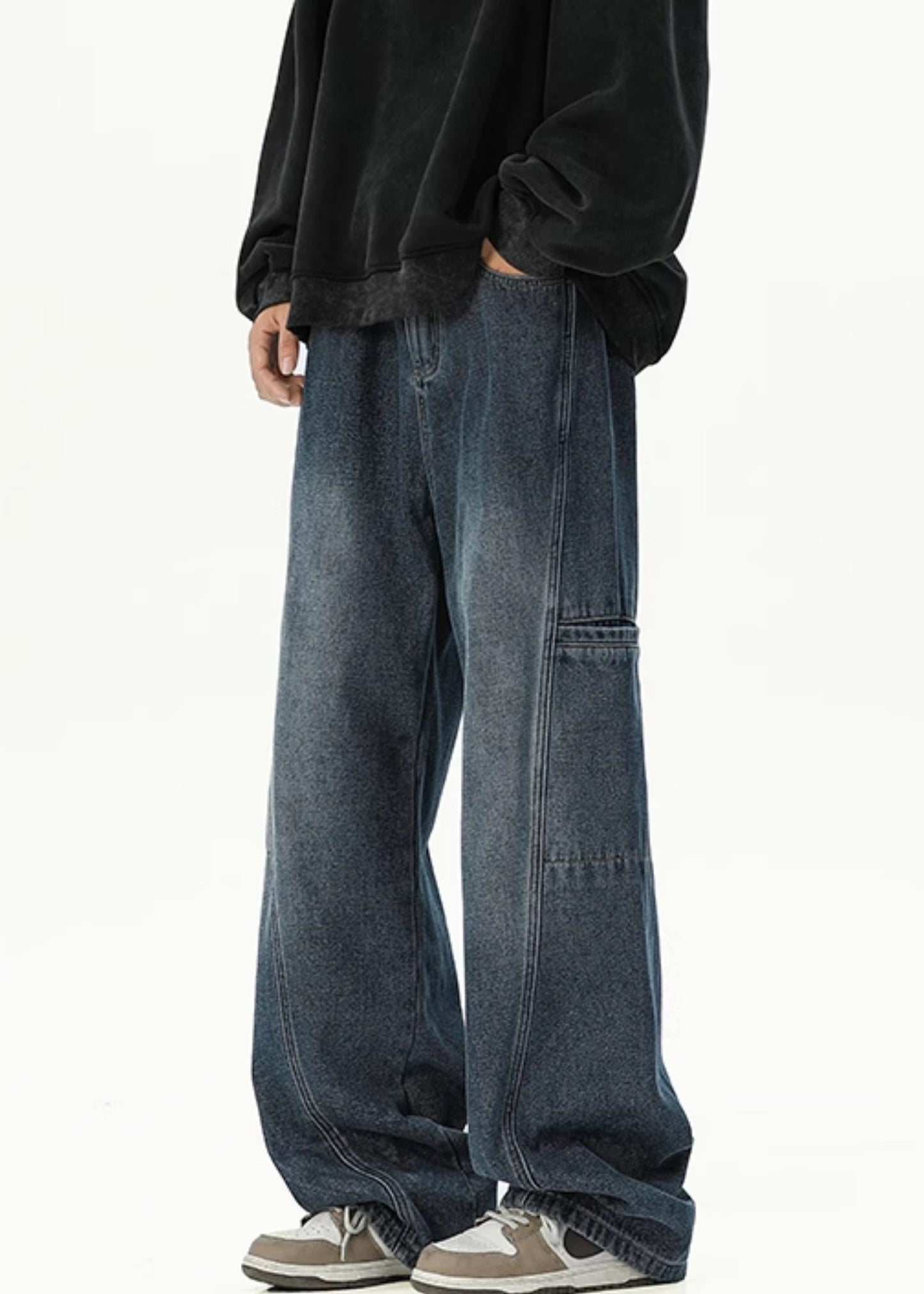 Pants Spring Vintage Pockets Men Design Denim Original Coffee FashionChic