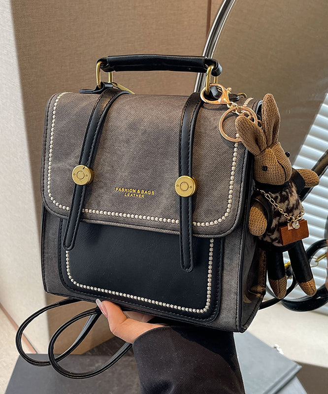 Vintage Denim Blue Patchwork Zircon Messenger Bag MM035 Bag-BGS240620