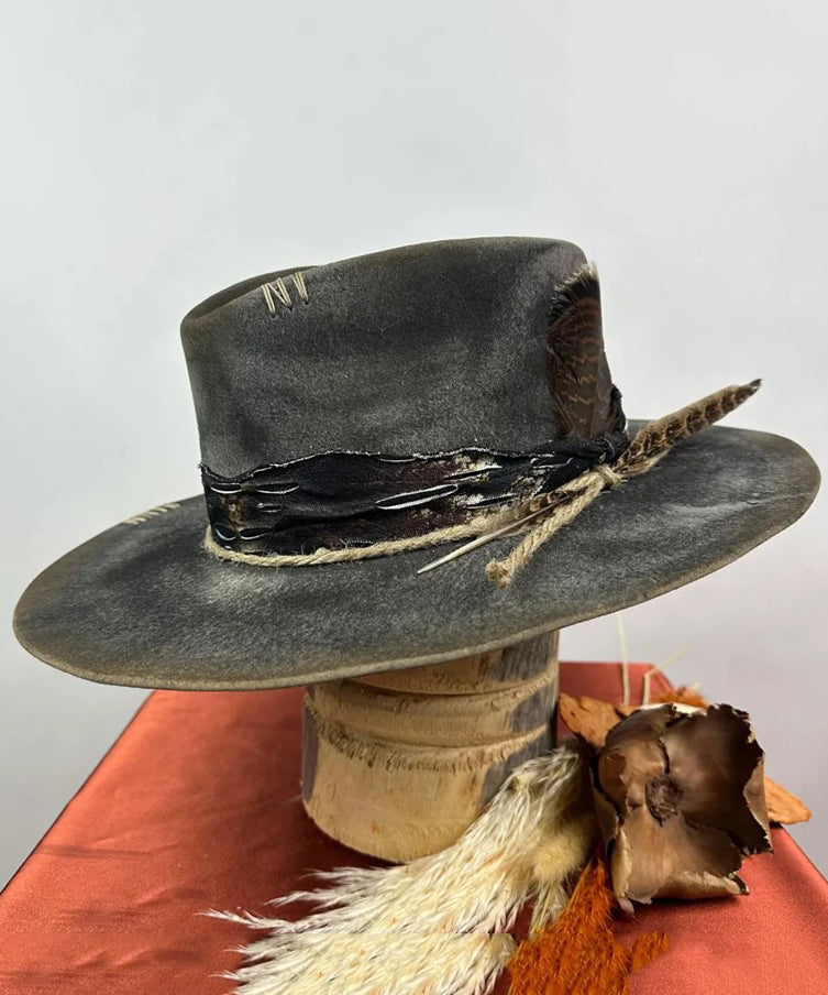 Cowboy Vintage Style Blue Hat Wool Ethnic FashionChic