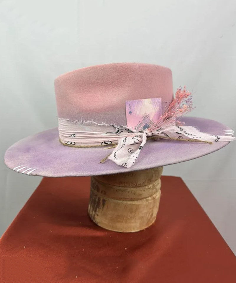 Cowboy Vintage Style Blue Hat Wool Ethnic FashionChic