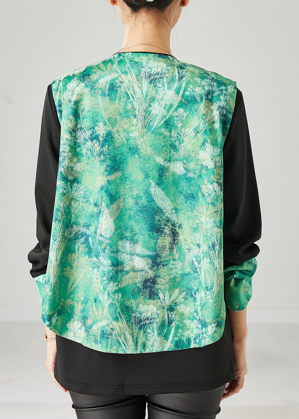 Vintage Green Tie Dye Chinese Button Women Sets 2 Pieces Spring YU1050 Ada Fashion