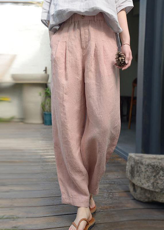 Vintage Grey Oversized Pockets Linen Harem Pants Spring OO021 OM-CS240814