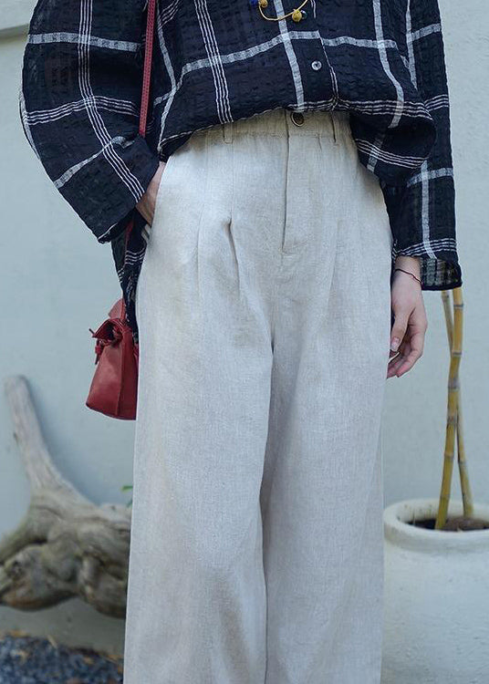 Vintage Grey Oversized Pockets Linen Harem Pants Spring OO021 OM-CS240814