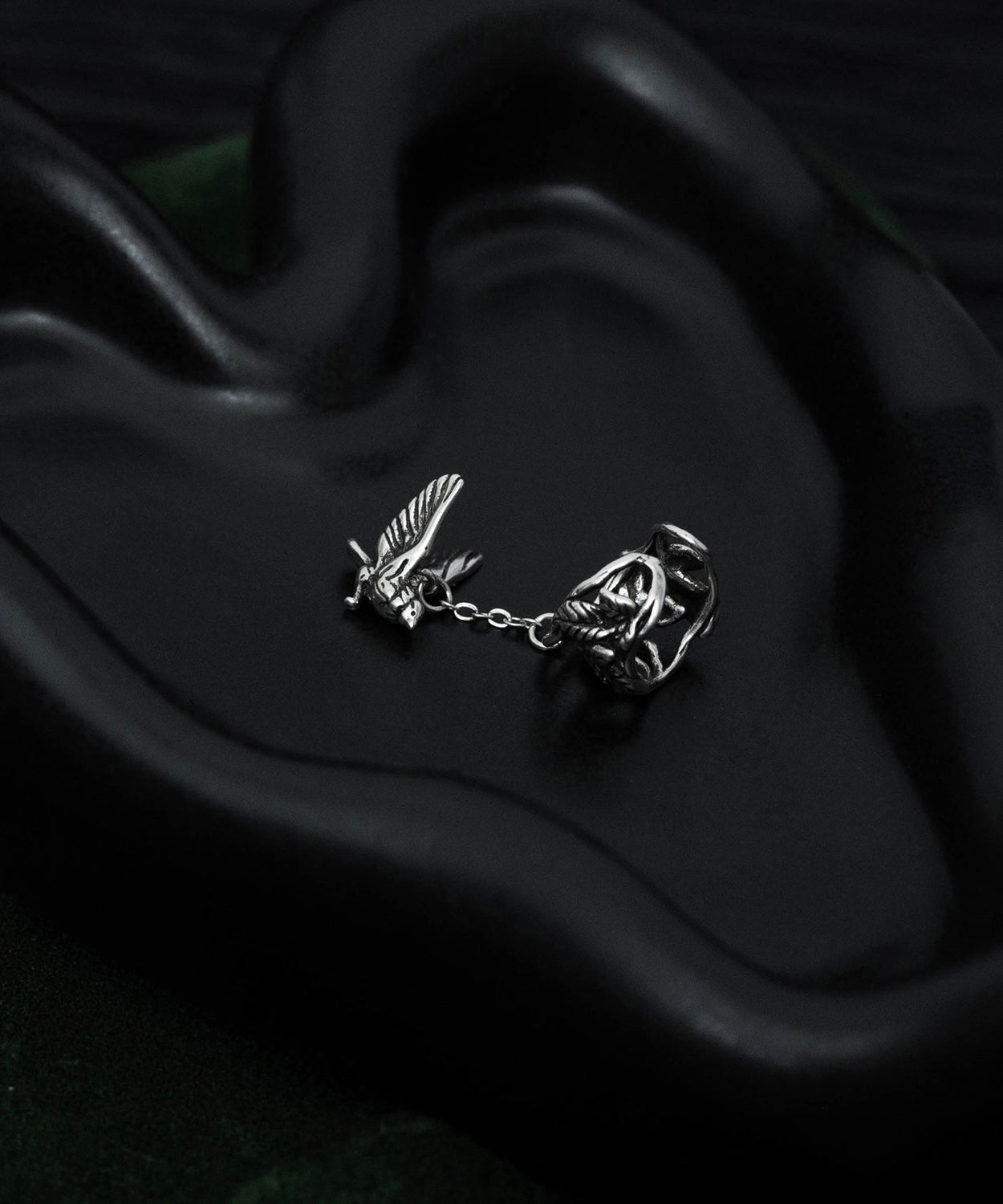 Leaf Flying Sterling Silk Drop Floral Vintage Silver Tassel Bird FashionChic