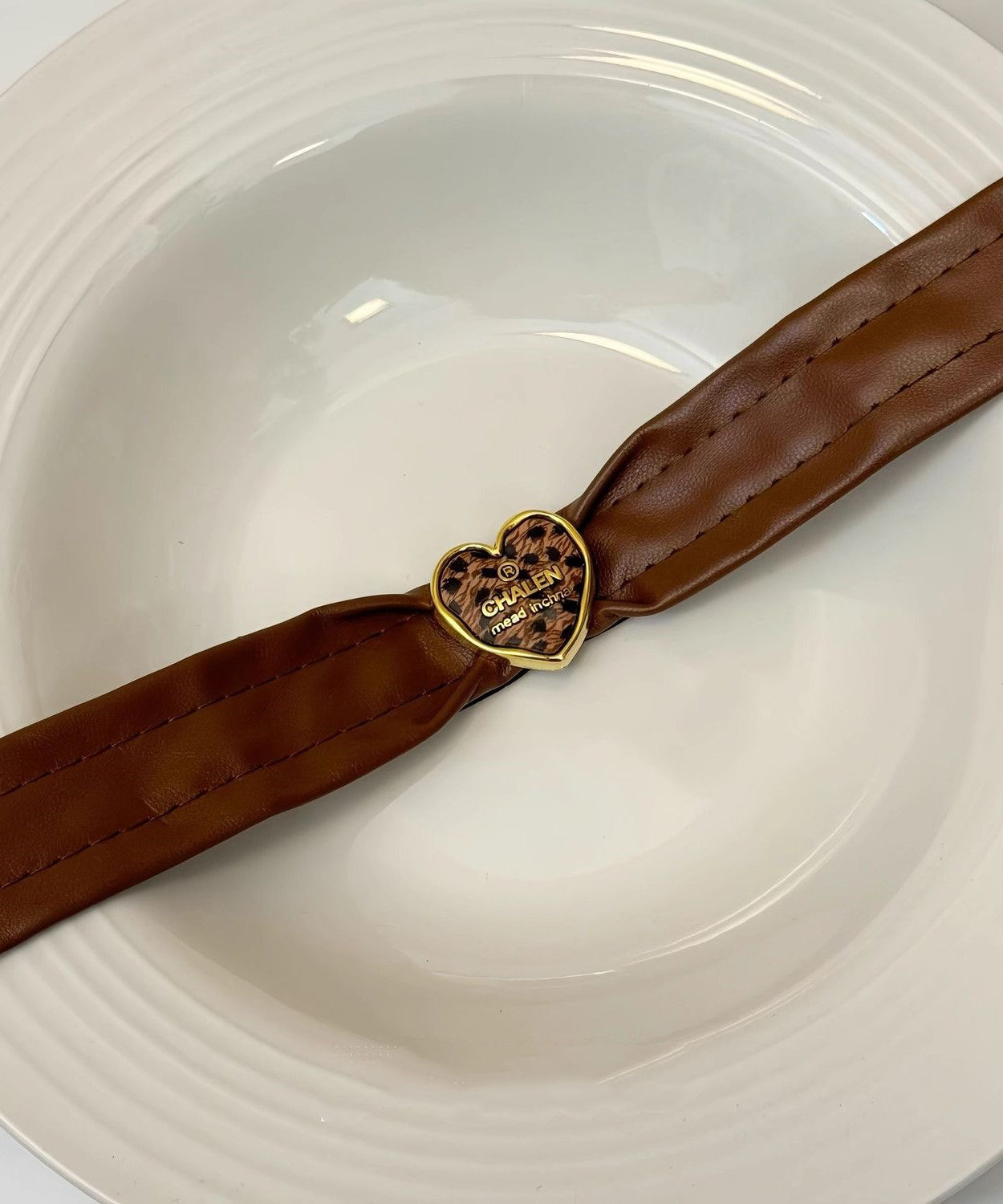 Women Brown Sterling Silver Alloy Leather Choker YD003 ABC