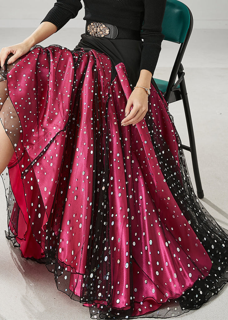 Women Mulberry Zircon Patchwork Tulle Skirts Spring YU1021 Ada Fashion