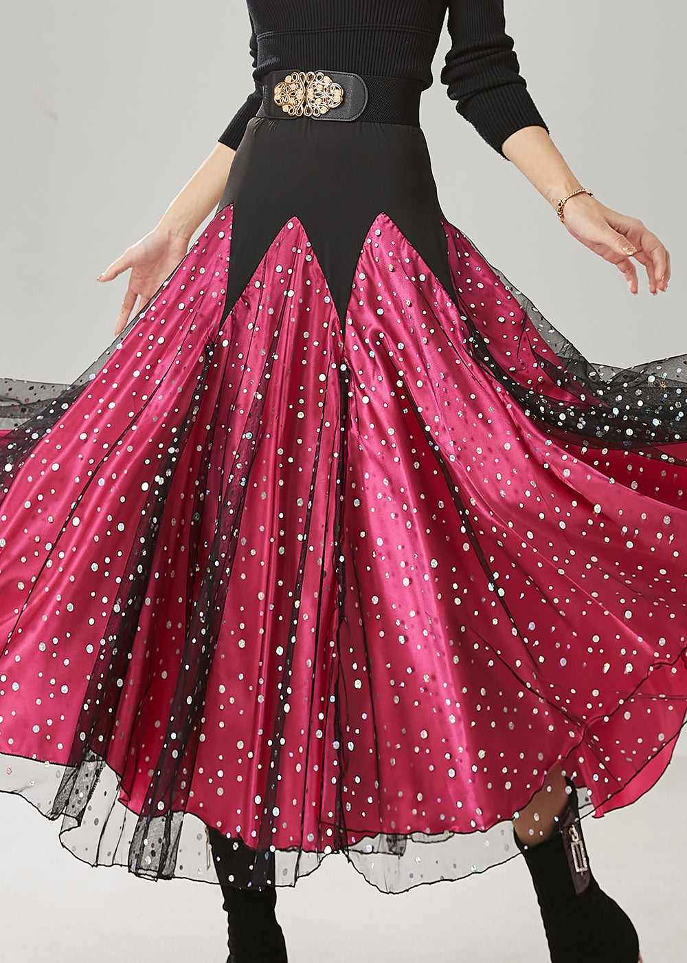 Women Mulberry Zircon Patchwork Tulle Skirts Spring YU1021 Ada Fashion