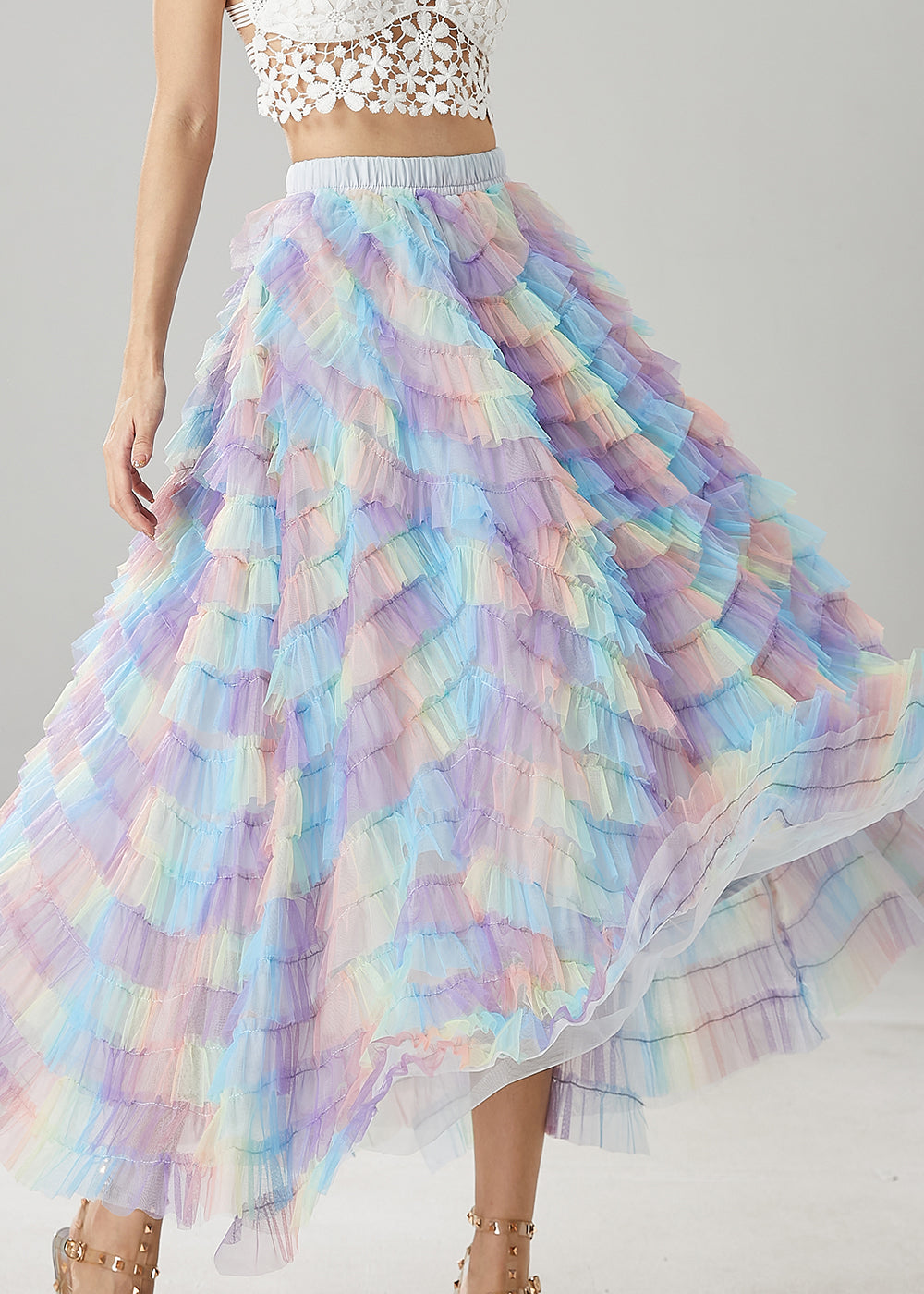 Women Rainbow Exra Large Hem Tulle Skirts Summer YU1031 Ada Fashion