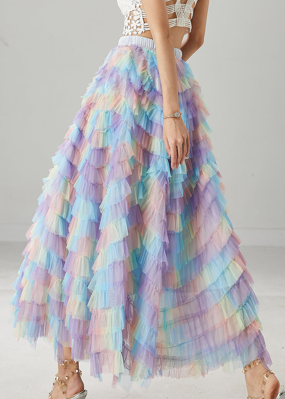 Women Rainbow Exra Large Hem Tulle Skirts Summer YU1031 Ada Fashion