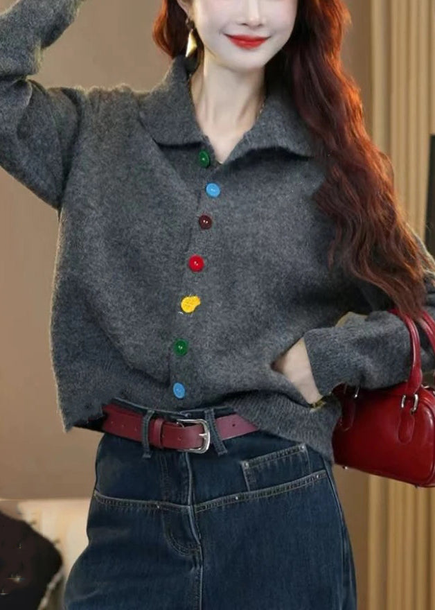 Women Red Turtleneck Button Knit Sweaters Winter WM015 ABC