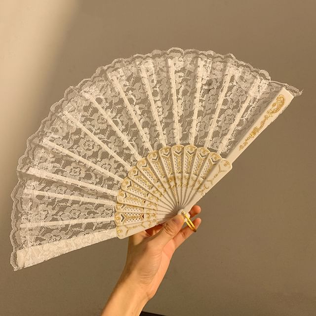 Foldable (Various Hand Designs) Floral Fan Fabric FashionChic