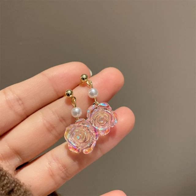 Earring Floral Faux Alloy Pearl Dangle FashionChic