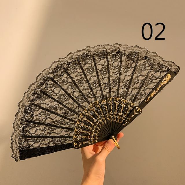 Set Hand Floral Choker / Foldable Fan Designs) (Various Lace FashionChic