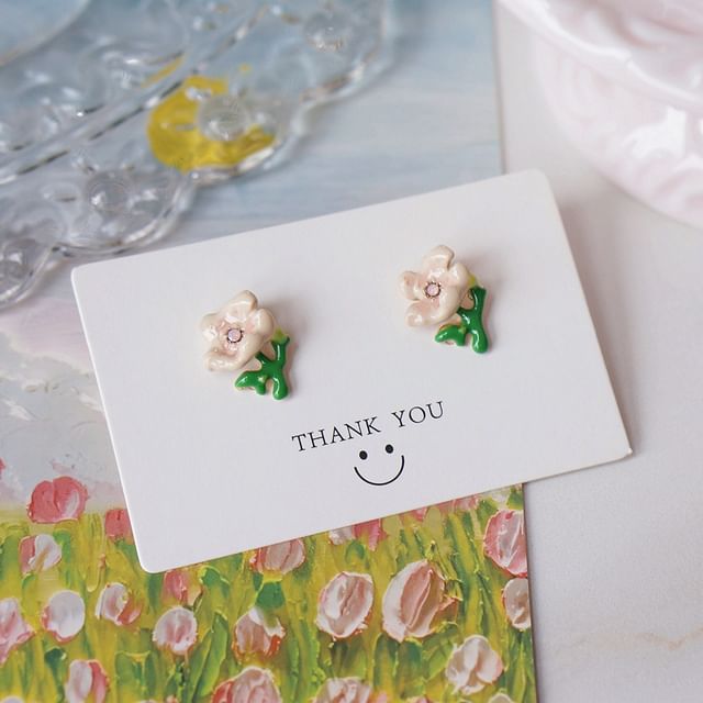 Alloy Floral Earring Stud Butterfly / FashionChic