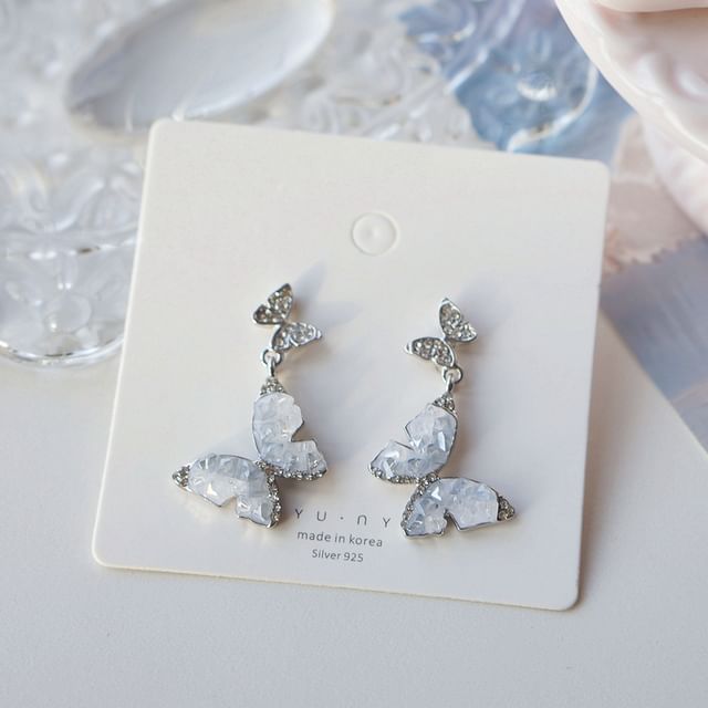 / Drop Earring On Clip Butterfly FashionChic