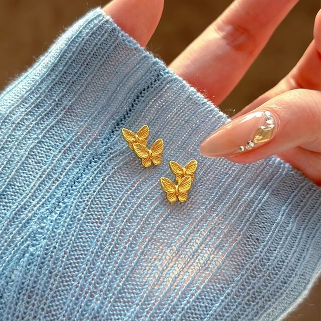 Stud Earring Sterling 925 Butterfly Silver FashionChic
