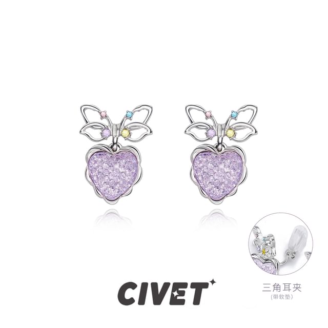 Earring Alloy Heart Bow Drop FashionChic