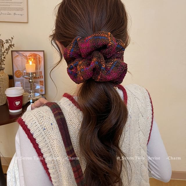 Plaid Hair Scrunchie FashionChic