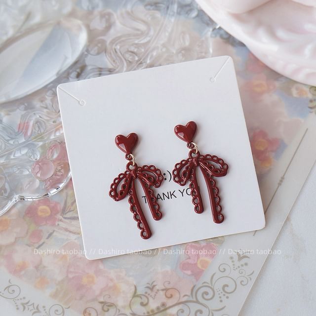 Ear Clip-On Bow Earring Stud Drop / Plain FashionChic