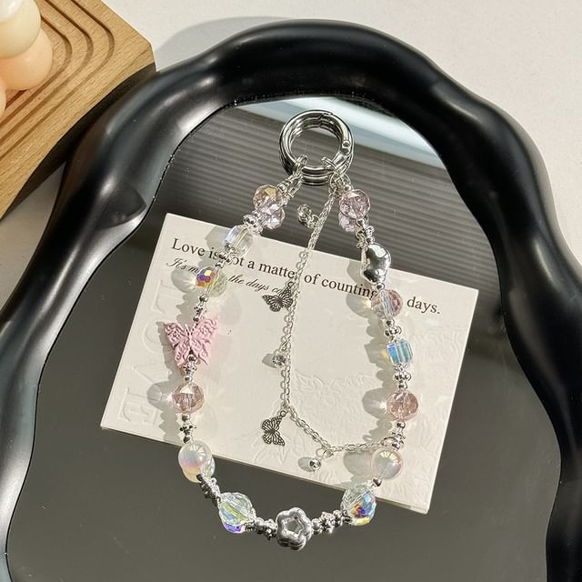 Crystal Strap Pearl Butterfly Phone Faux FashionChic