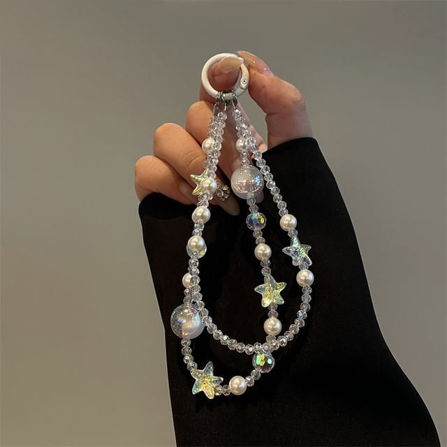 Star Faux Lanyard Pearl Phone FashionChic