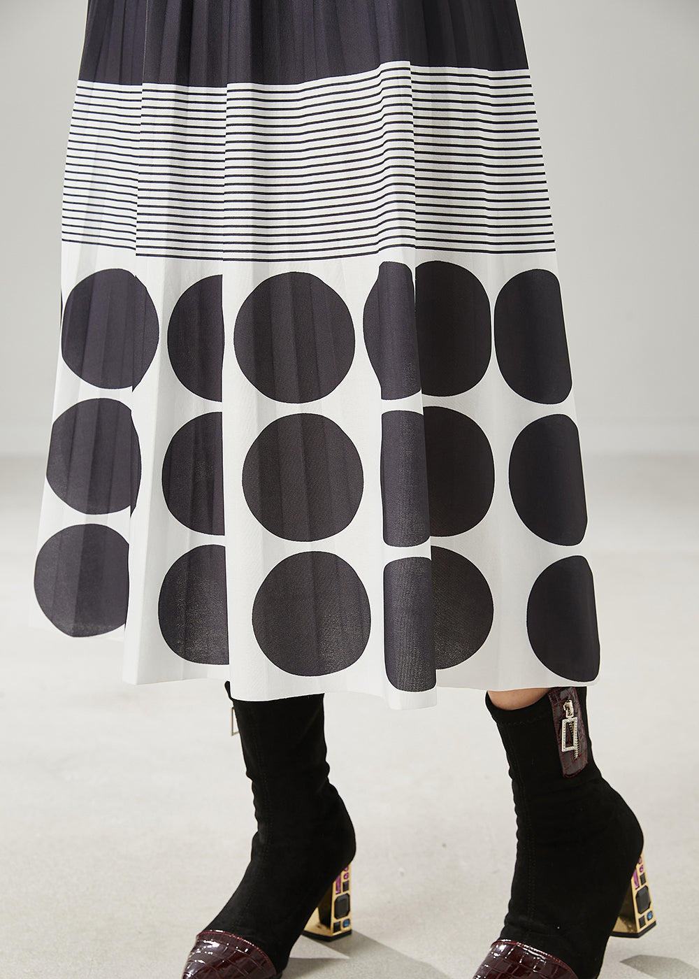 Women Black Print Cotton A Line Skirts Spring AZ1031 shopify