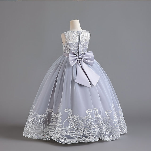 Kids Christening Wedding Girls' Flower Dress Sleeveless FashionChic