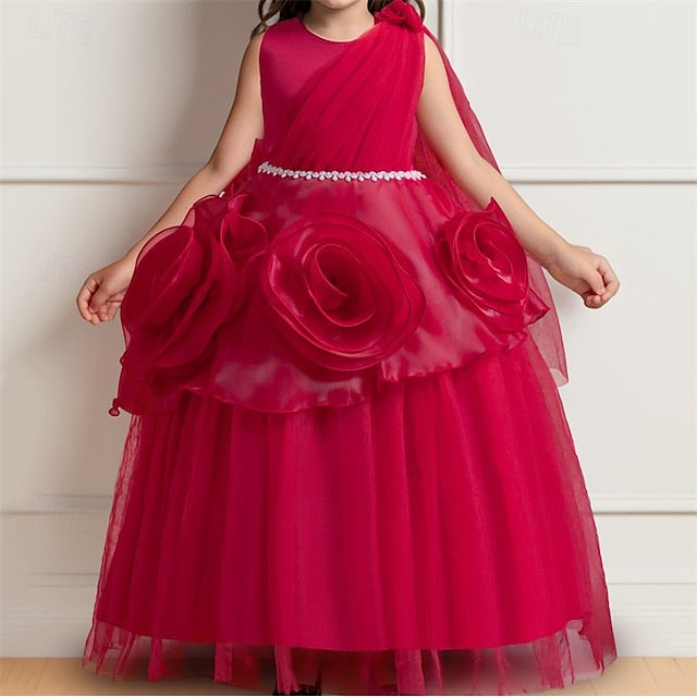 Girls' Party Dress Solid Kids Cosplay Color FashionChic