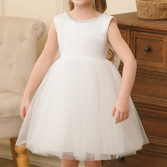 Solid Color Dress Wedding Girls' Kids Party Sleeveless FashionChic