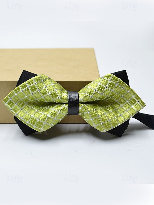 Geometric Bow with Christmas Pattern Tie Men's FashionChic