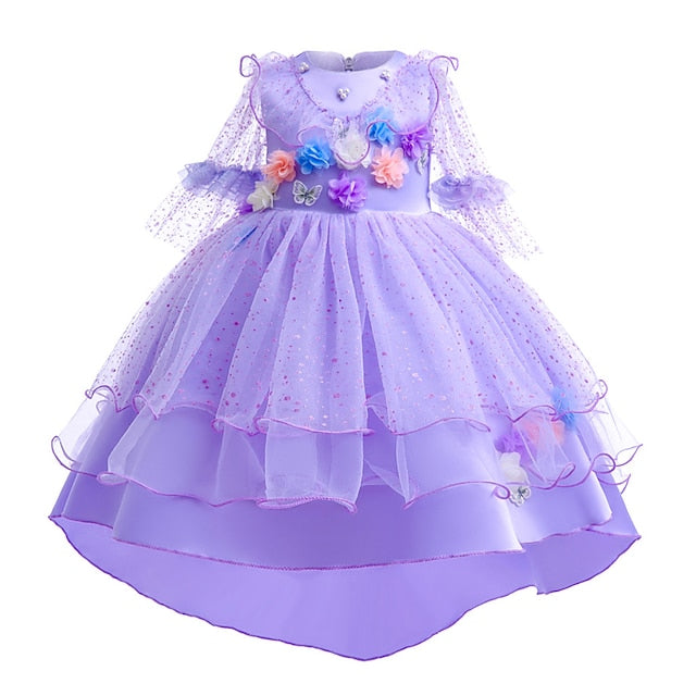 Isabela Girl Madrigal Encanto Flower Dress Fairytale Princess FashionChic
