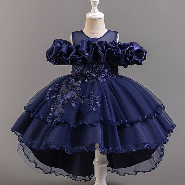 Floral Party Girls' Dress Flower Kids Wedding Short Sleeve FashionChic