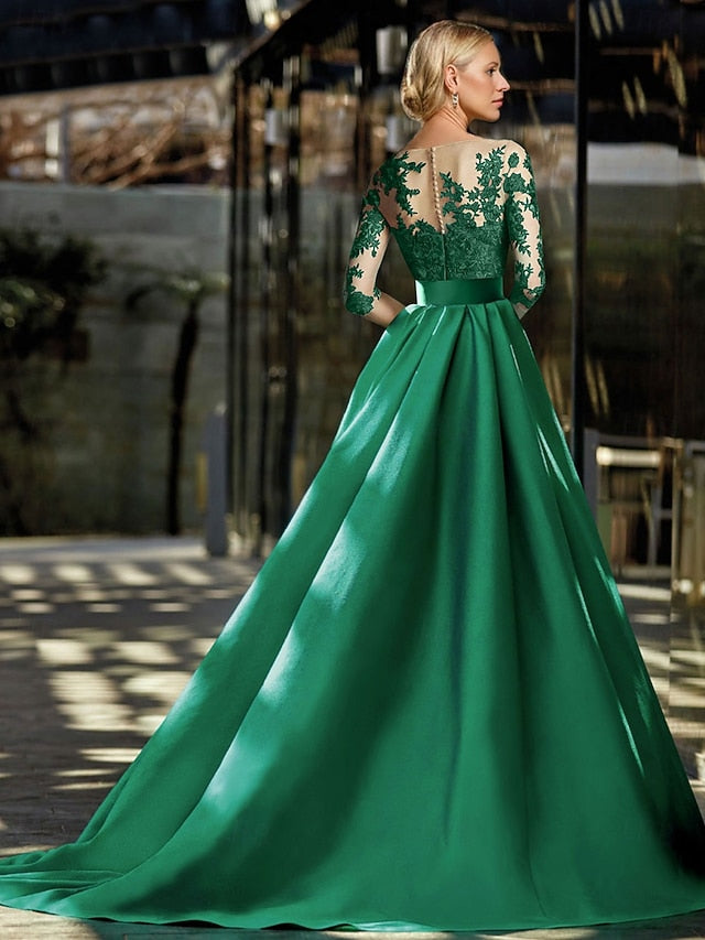 Gown Sweep Elegant A-Line Train Brush Evening Formal Dress / FashionChic